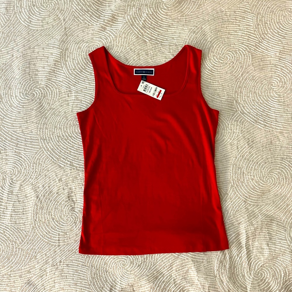 NWT, Karen Scott, Tank top, Cherry Red, Medium